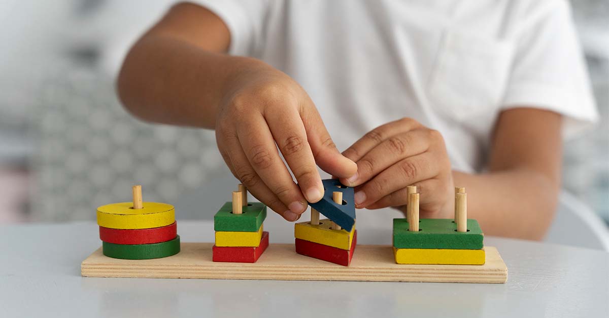 child enjoying didactic game