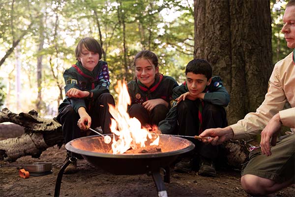boy scouts in the woods
