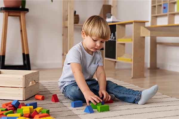 Toddler playing toys 