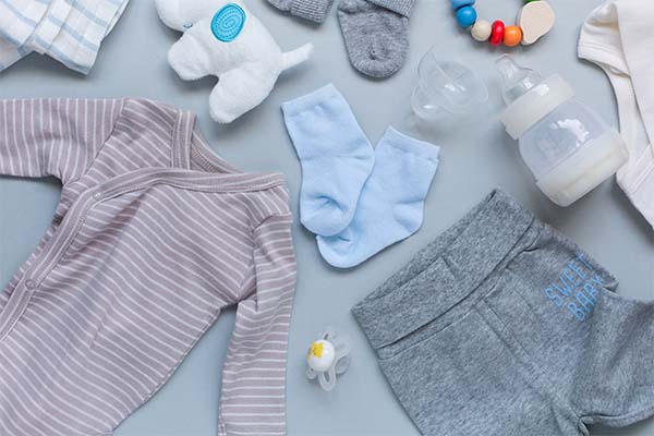 Baby element son light blue background