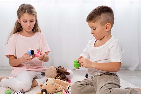 Kids playing together indoors