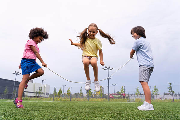 shot girl jumping rope